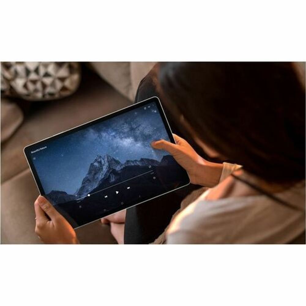 Rugged tablet in use held in hands with stylus on the screen