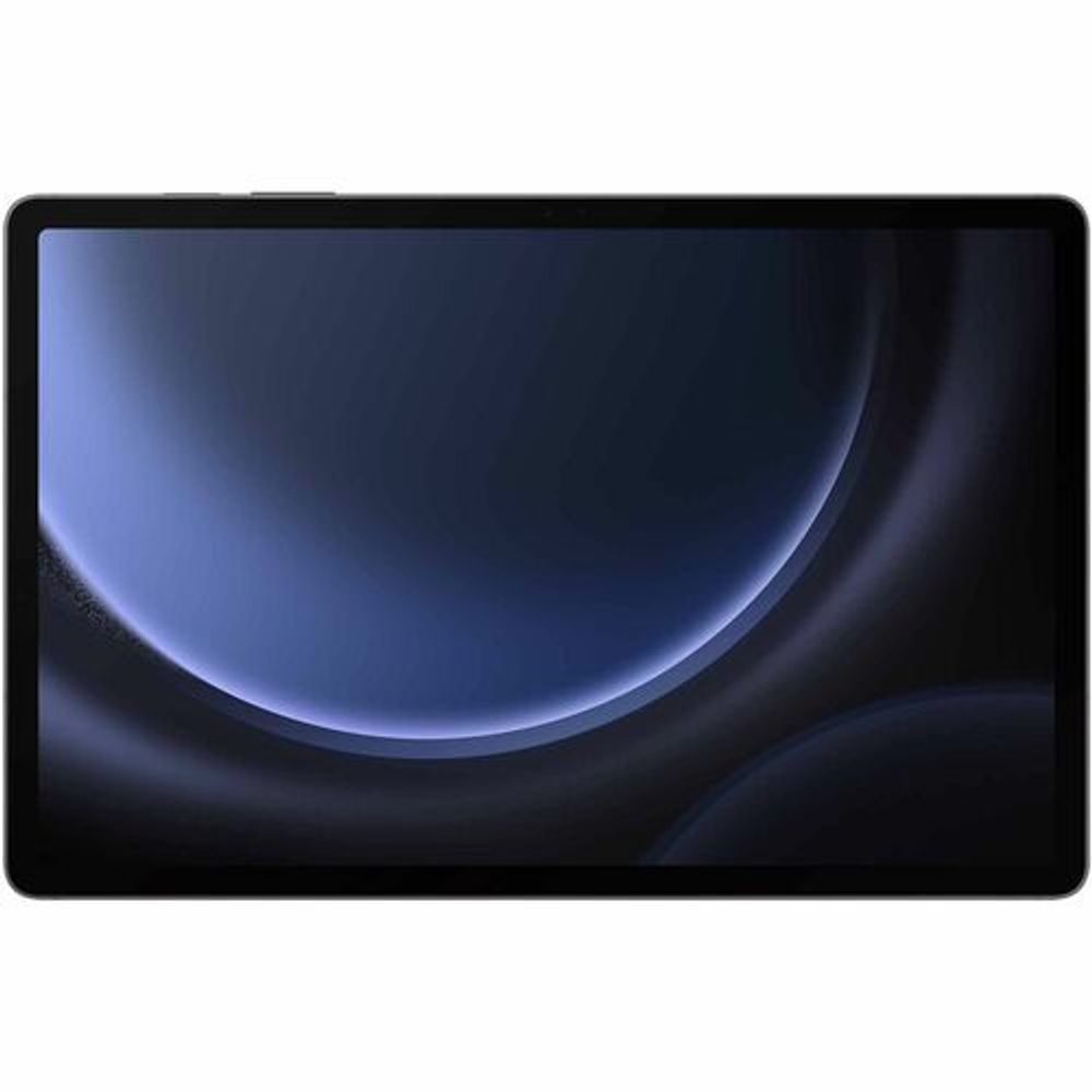 Rugged tablet front with black bezel and blue abstract screen