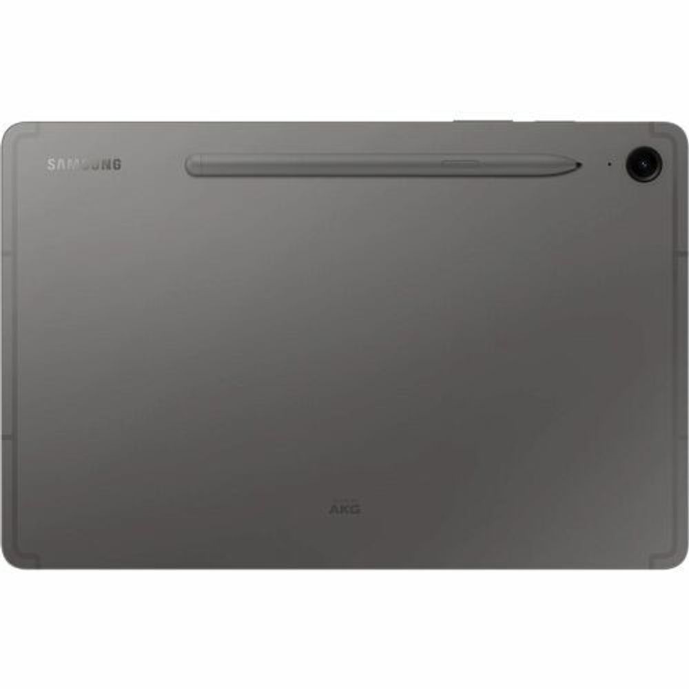 Samsung tablet back in gray with rear camera and speaker grille