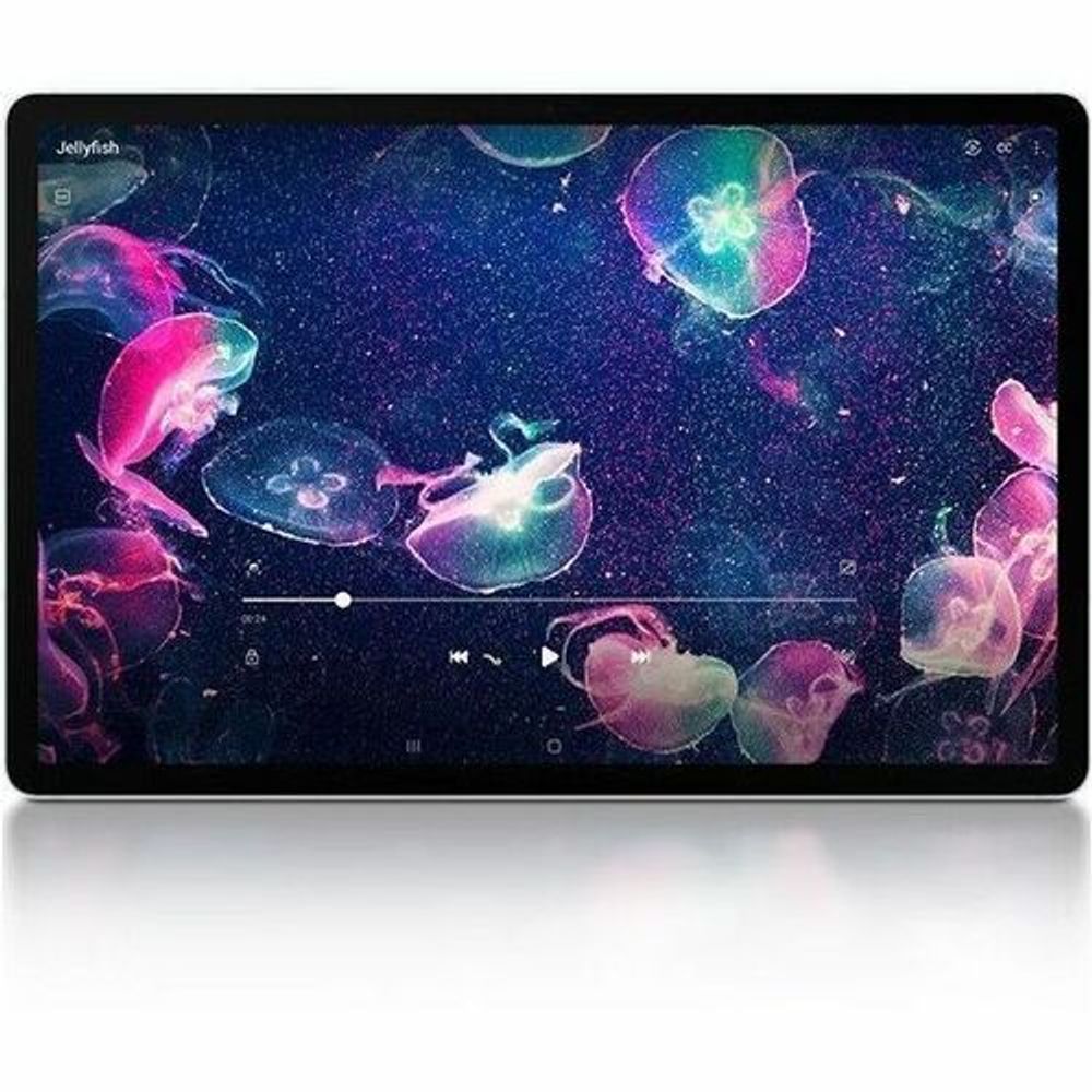 Galaxy Tab S9 FE 5G tablet front with galaxy jellyfish colorful wallpaper