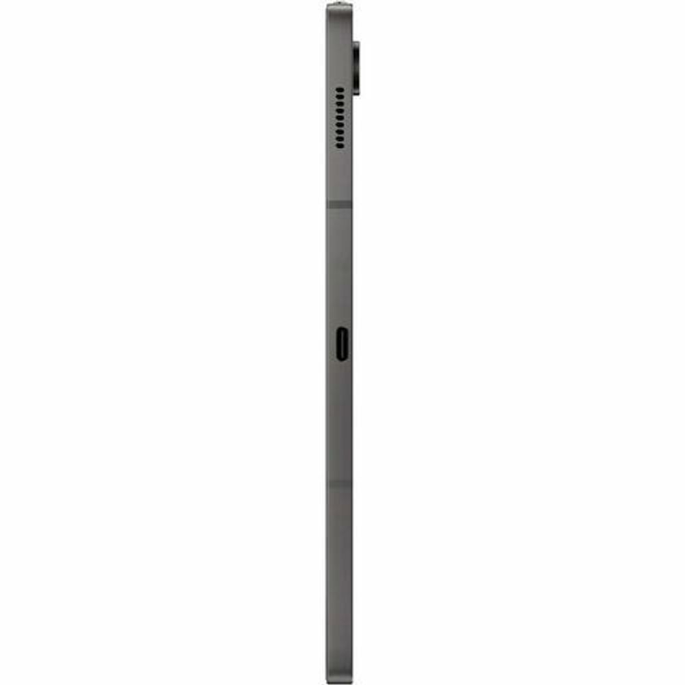 Samsung tablet side profile showing speaker vents and power button