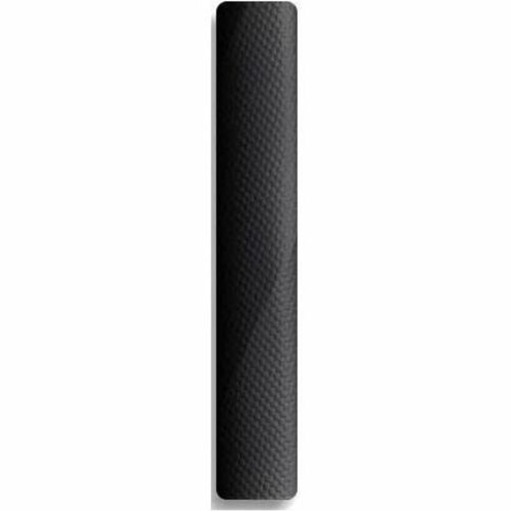 Black portable SSD side view with textured pattern and rounded edges.