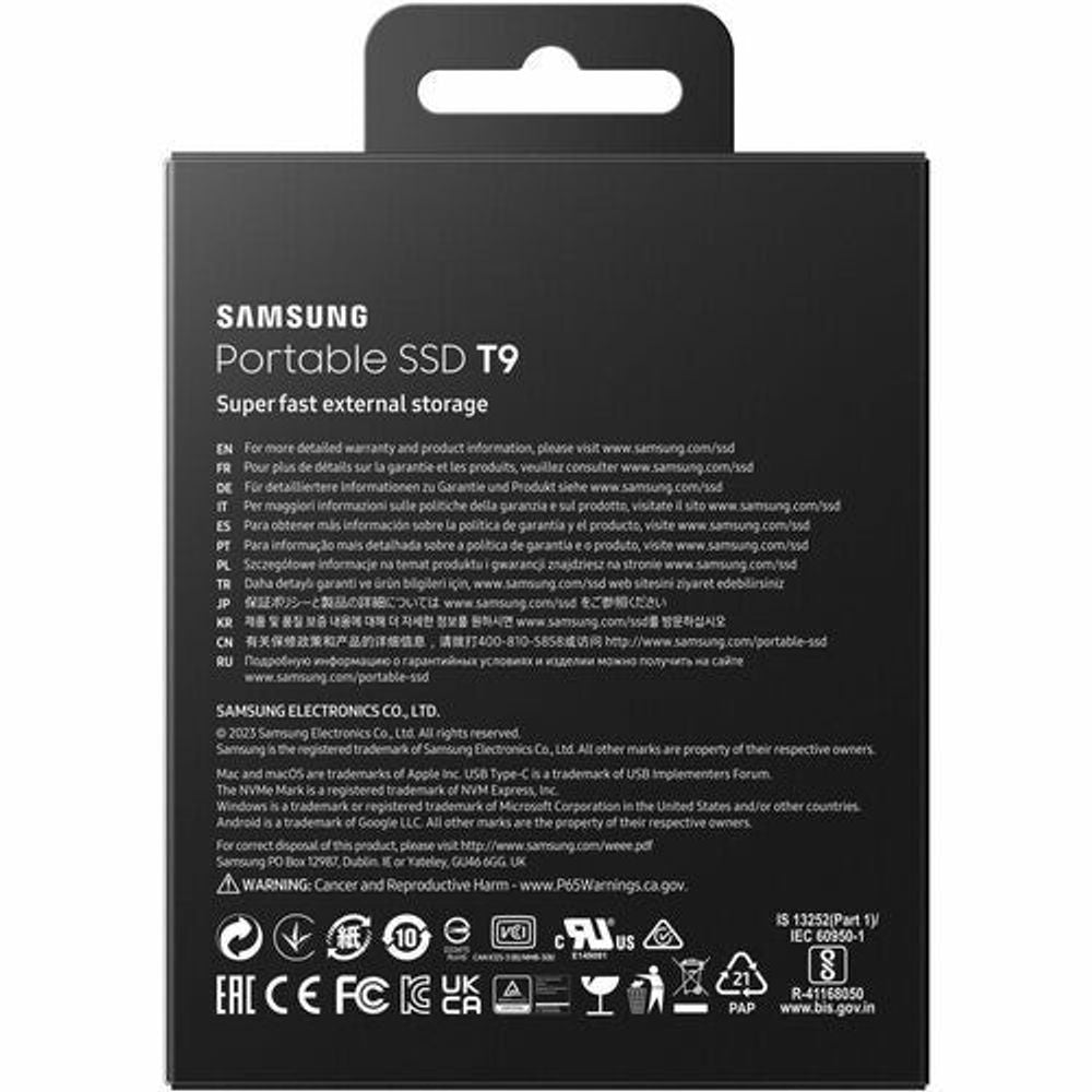 MU-PG4T0B/WW - Samsung T9 4 TB Portable Rugged Solid State Drive - External - PCI Exp