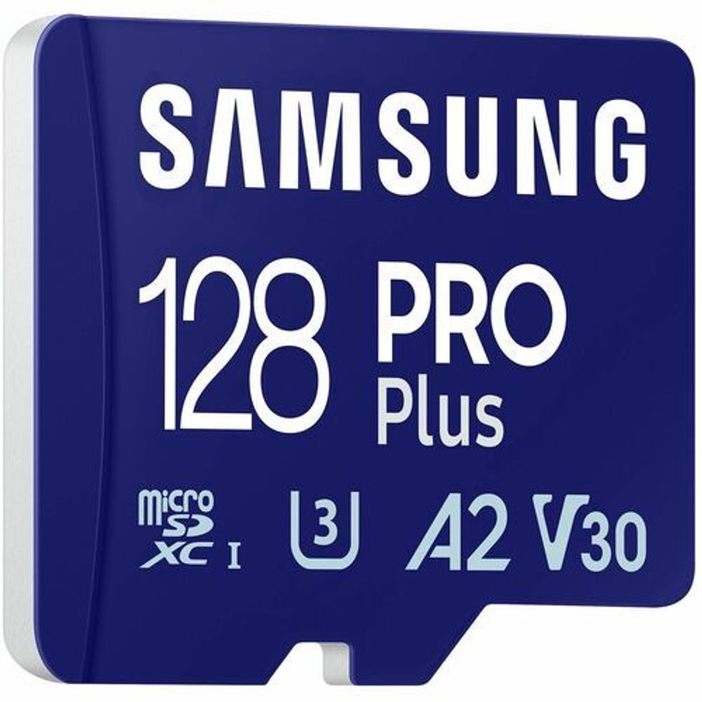Samsung PRO Plus 128GB microSDXC card, blue front