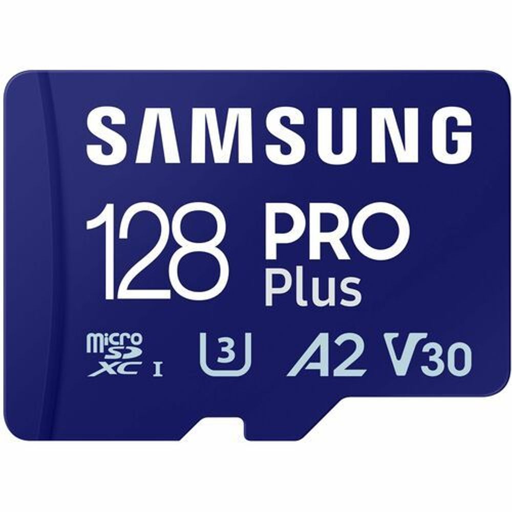 Samsung PRO Plus 128GB microSDXC card, blue front