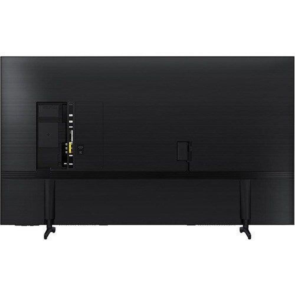 Samsung 50-inch LCD TV rear view with ports and stand legs, black back panel