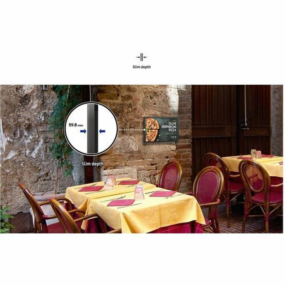 Restaurant setting with depth diagram for outdoor display