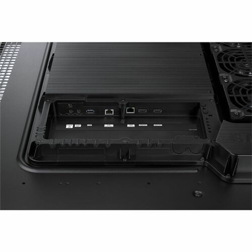 Samsung outdoor LCD signage rear panel with visible ports and connectors