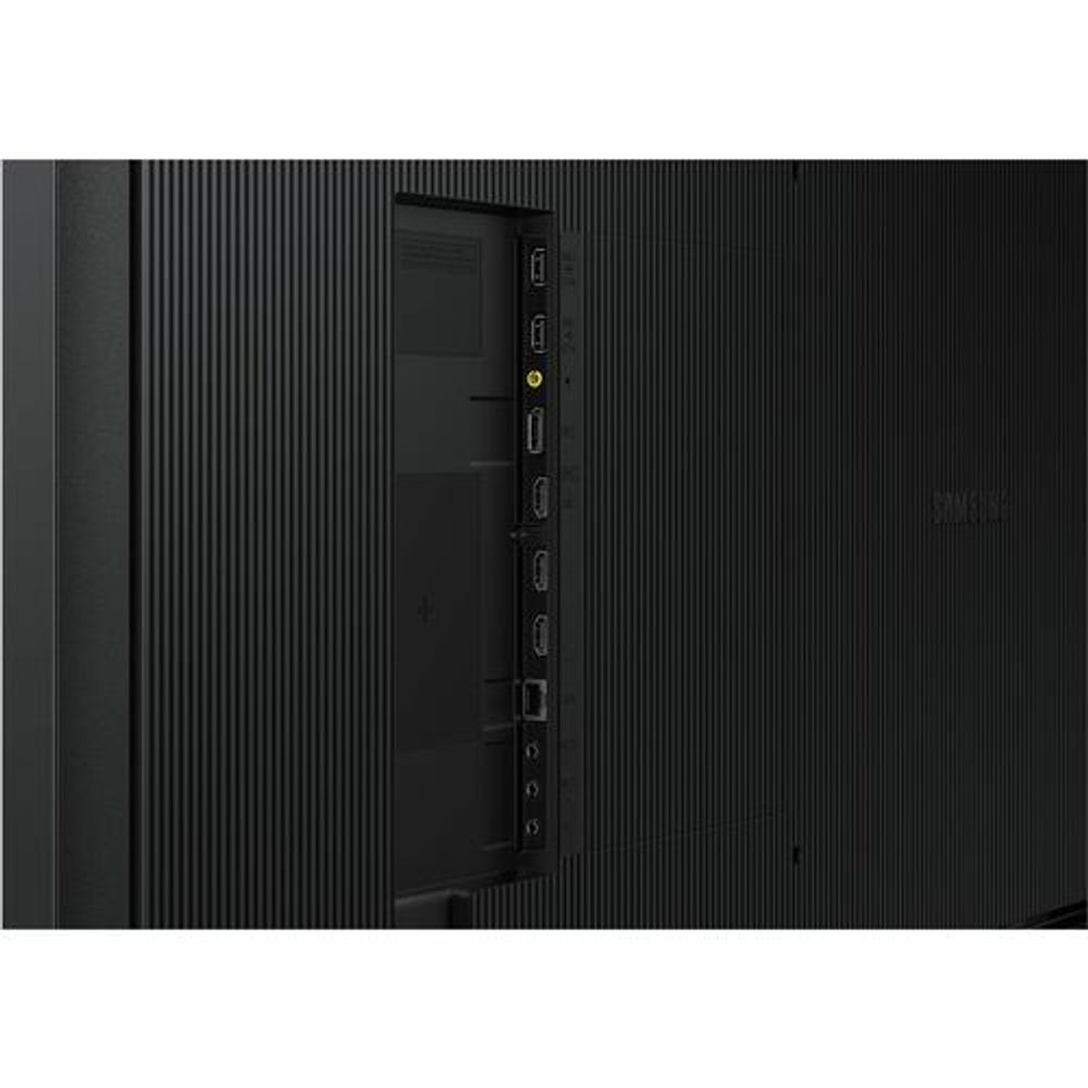 LCD digital signage display back ports panel, black connector area