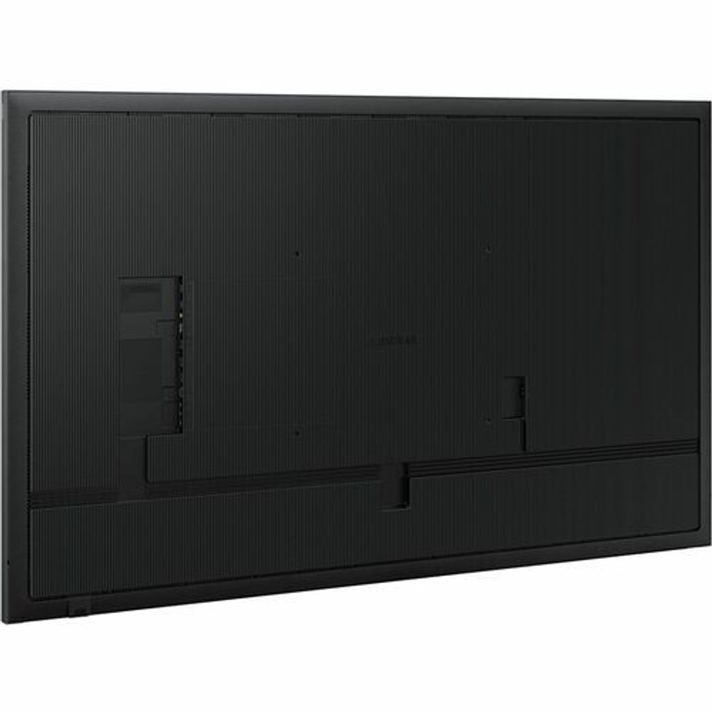 Digital signage display rear view with port openings and mounting bracket points