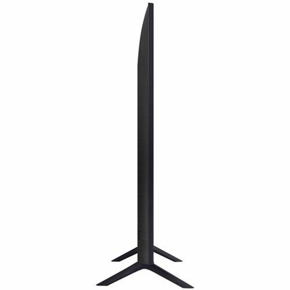 75-inch LCD digital signage display side profile with slim dark frame and stand