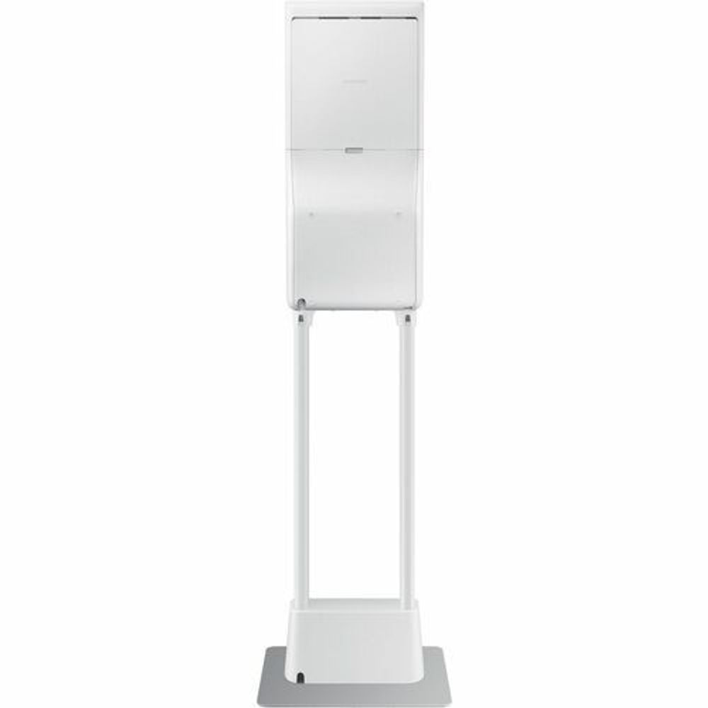 White kiosk base and stand with rear panel enclosure on top section