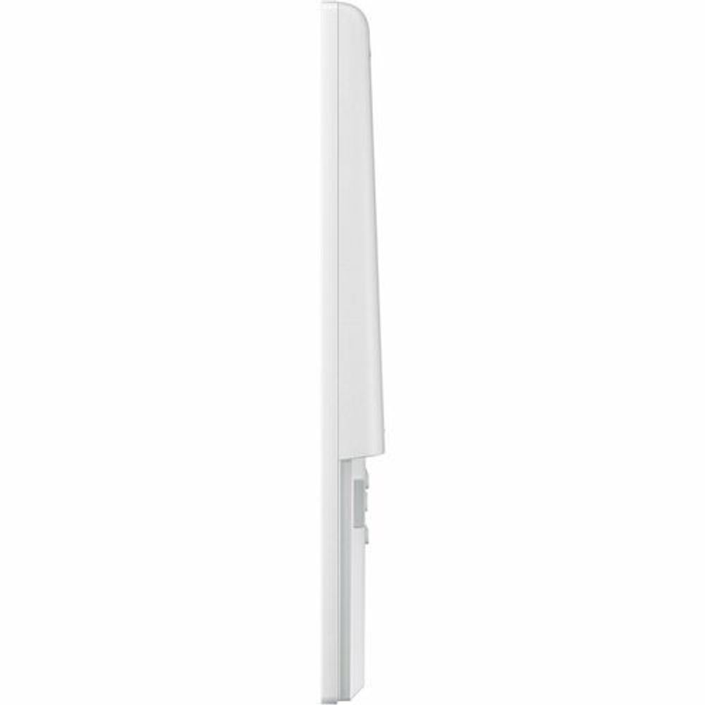 White kiosk display with slim side stand column