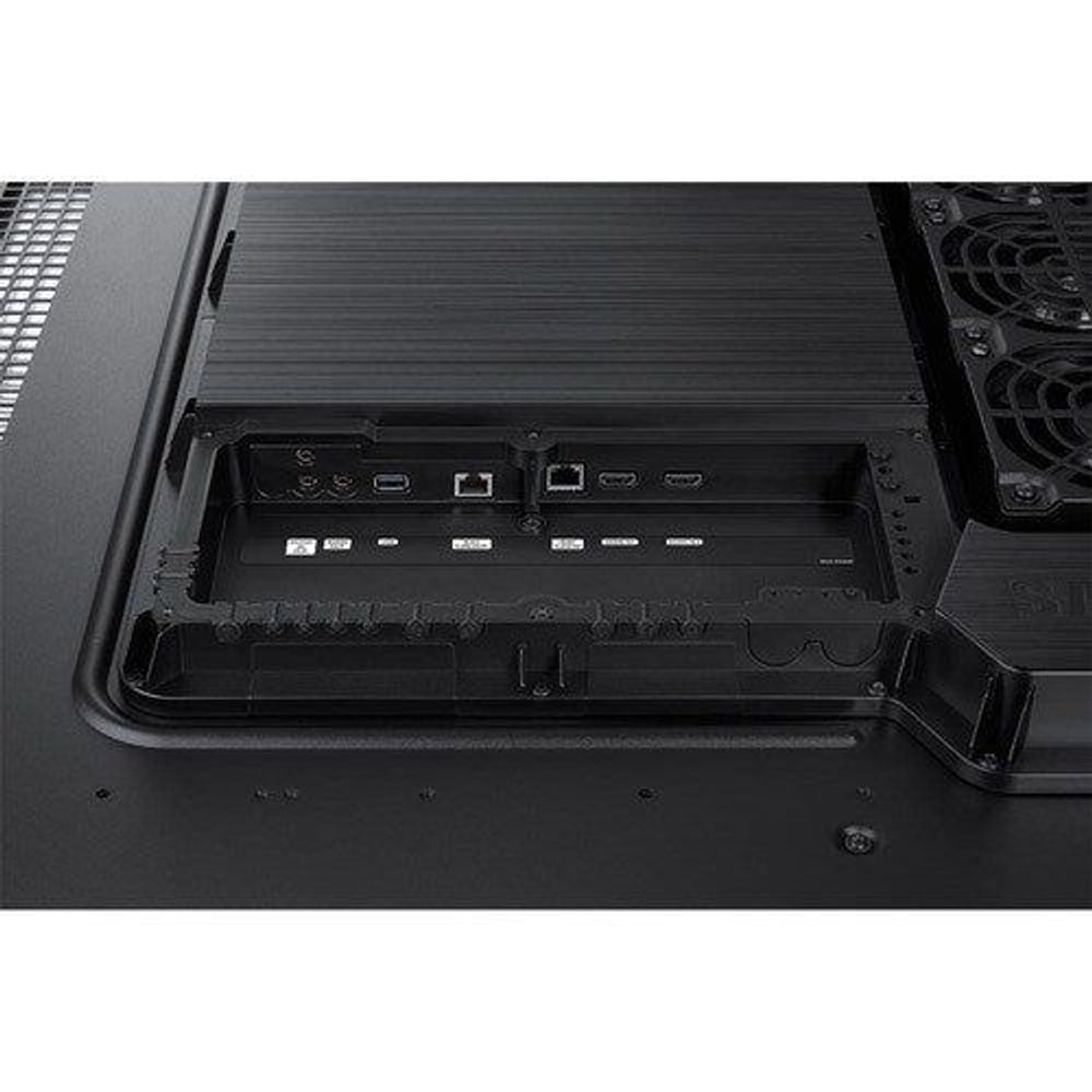 55-inch LCD digital signage display rear I/O ports and connector panel