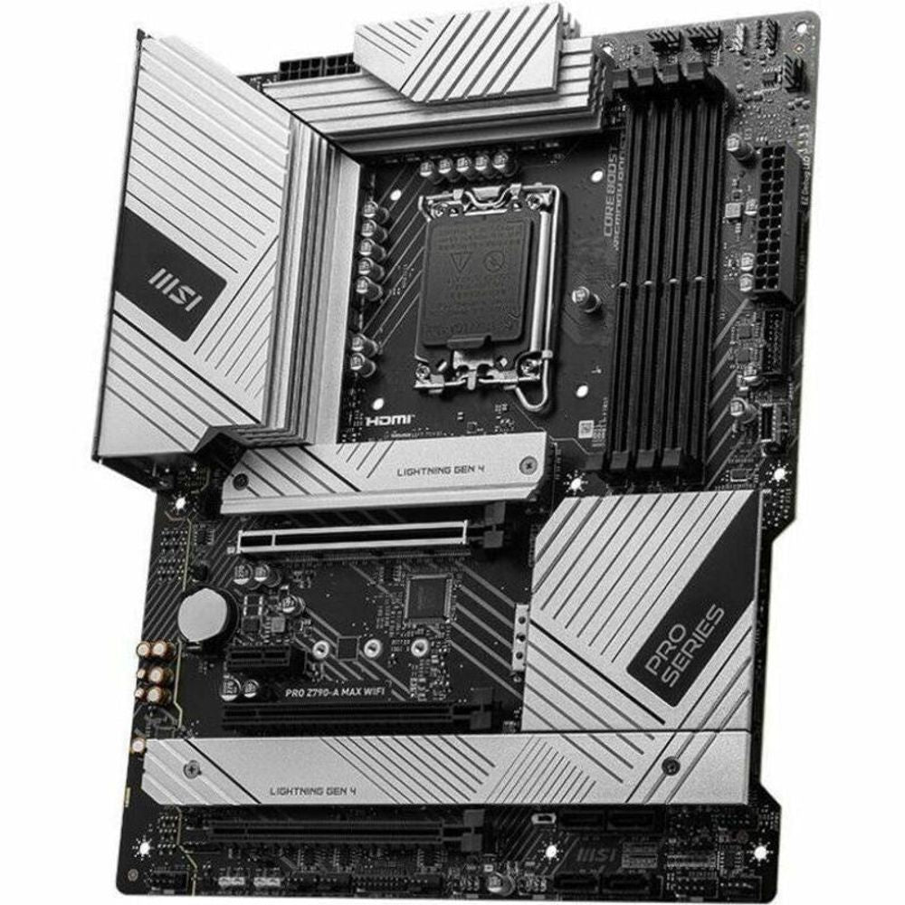 MSI PRO Z790-A MAX WIFI motherboard close-up with CPU socket and expansion slots