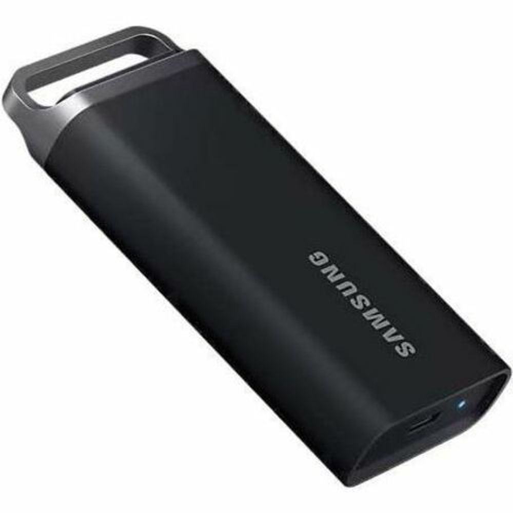 Samsung T5 EVO portable solid state drive, black, compact external SSD with lanyard loop