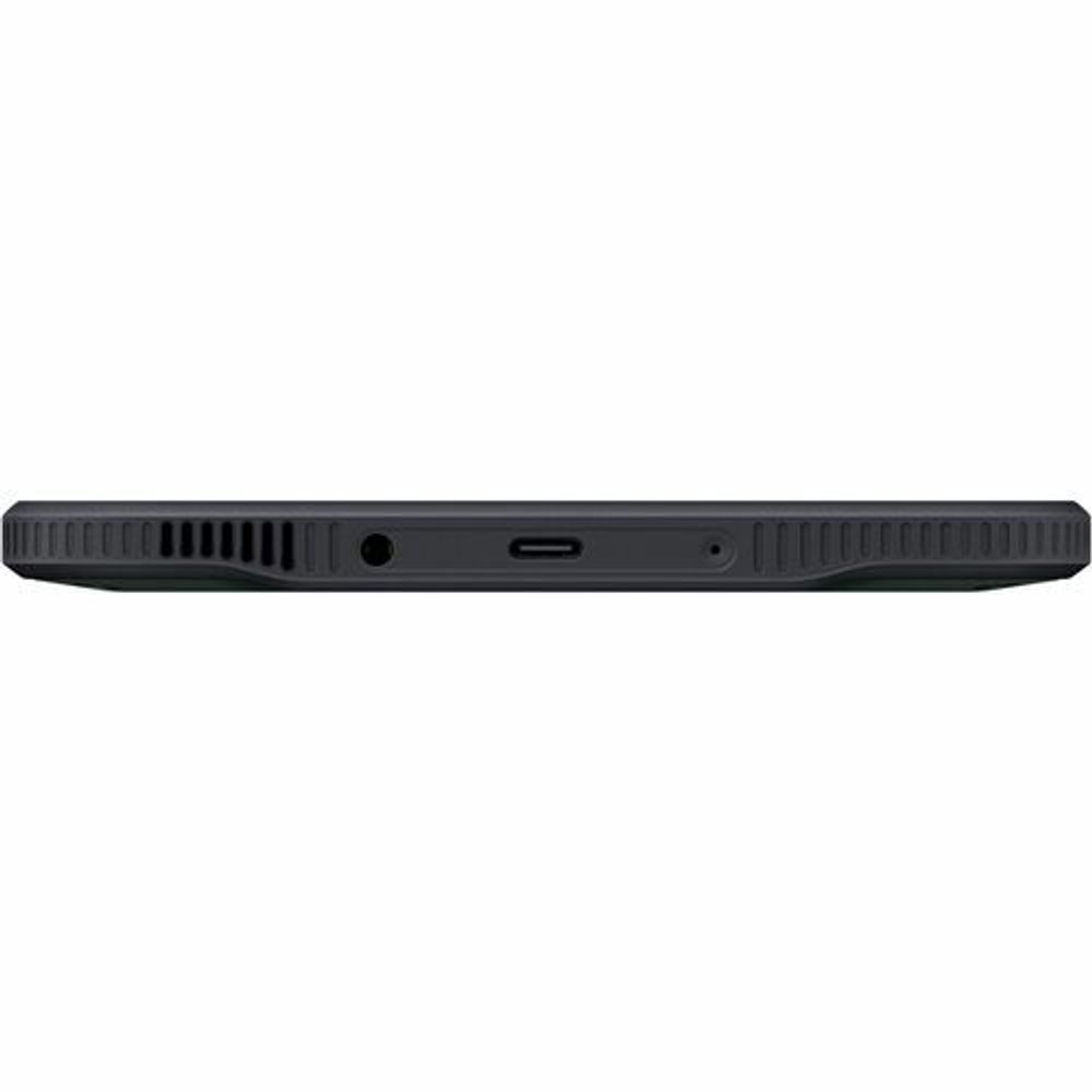 Rugged tablet bottom edge with charging port and speaker grille