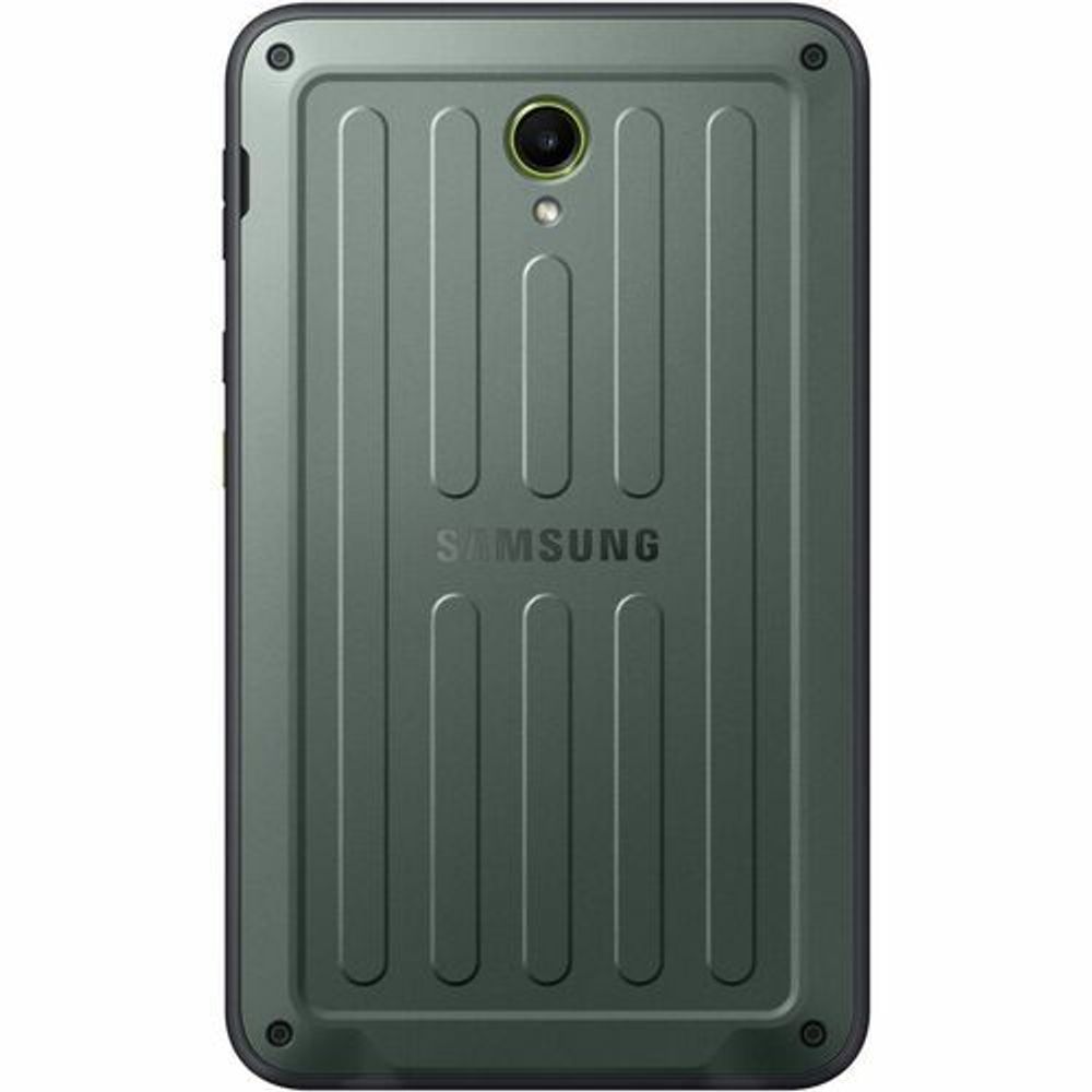 Samsung rugged tablet back with vertical ridges and rear camera