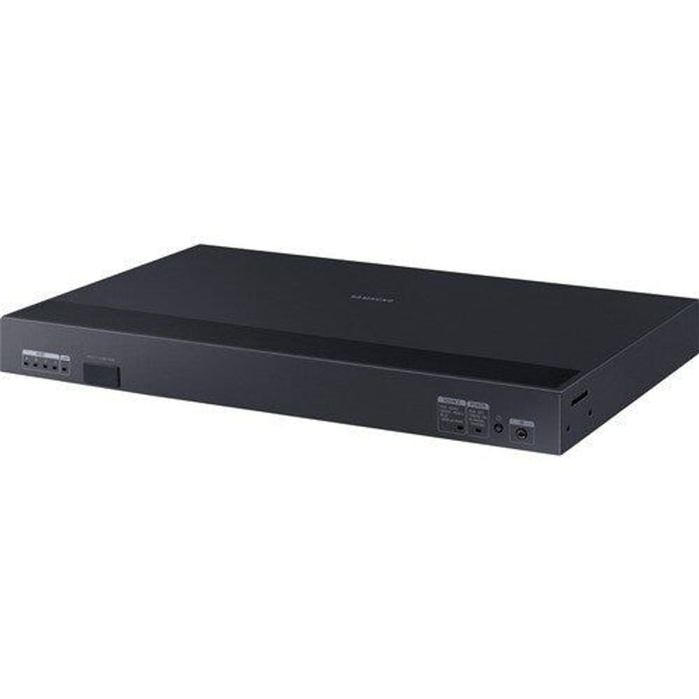 Samsung S-Box signage player, black rectangular box with side ports.
