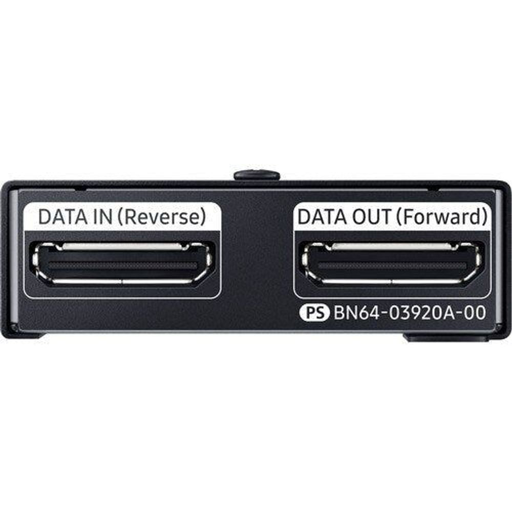 Samsung S-Box signage player rear panel with DATA IN/OUT ports, black.