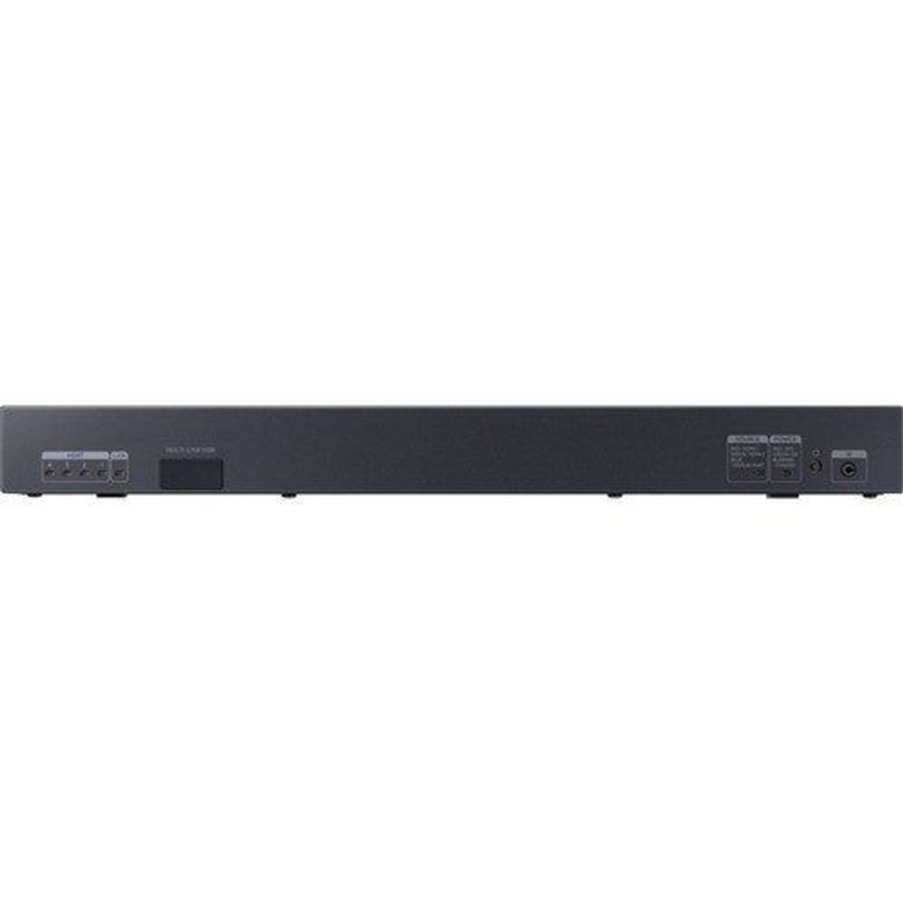 Samsung S-Box signage player side view showing ports and power input, black.