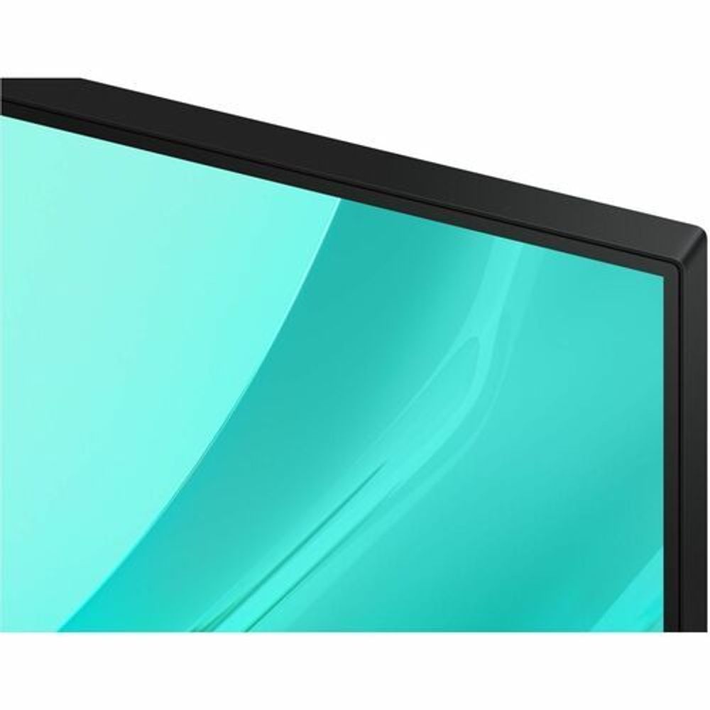 Black monitor top bezel with slim frame and glossy screen edge.
