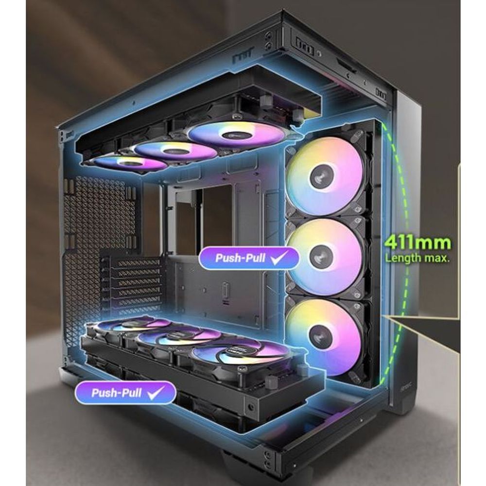 CASE-ANT-C8 - Antec Constellation C8 Full-View E-ATX 440mm GPU. Full Tower Case BLACK