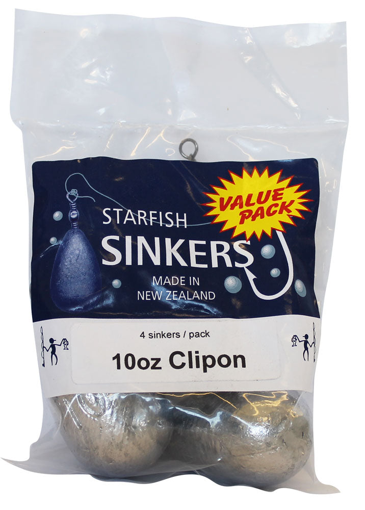 Starfish Clip-On Swivel Sinkers - Value Packs 10oz - Value Pack - Qty 4