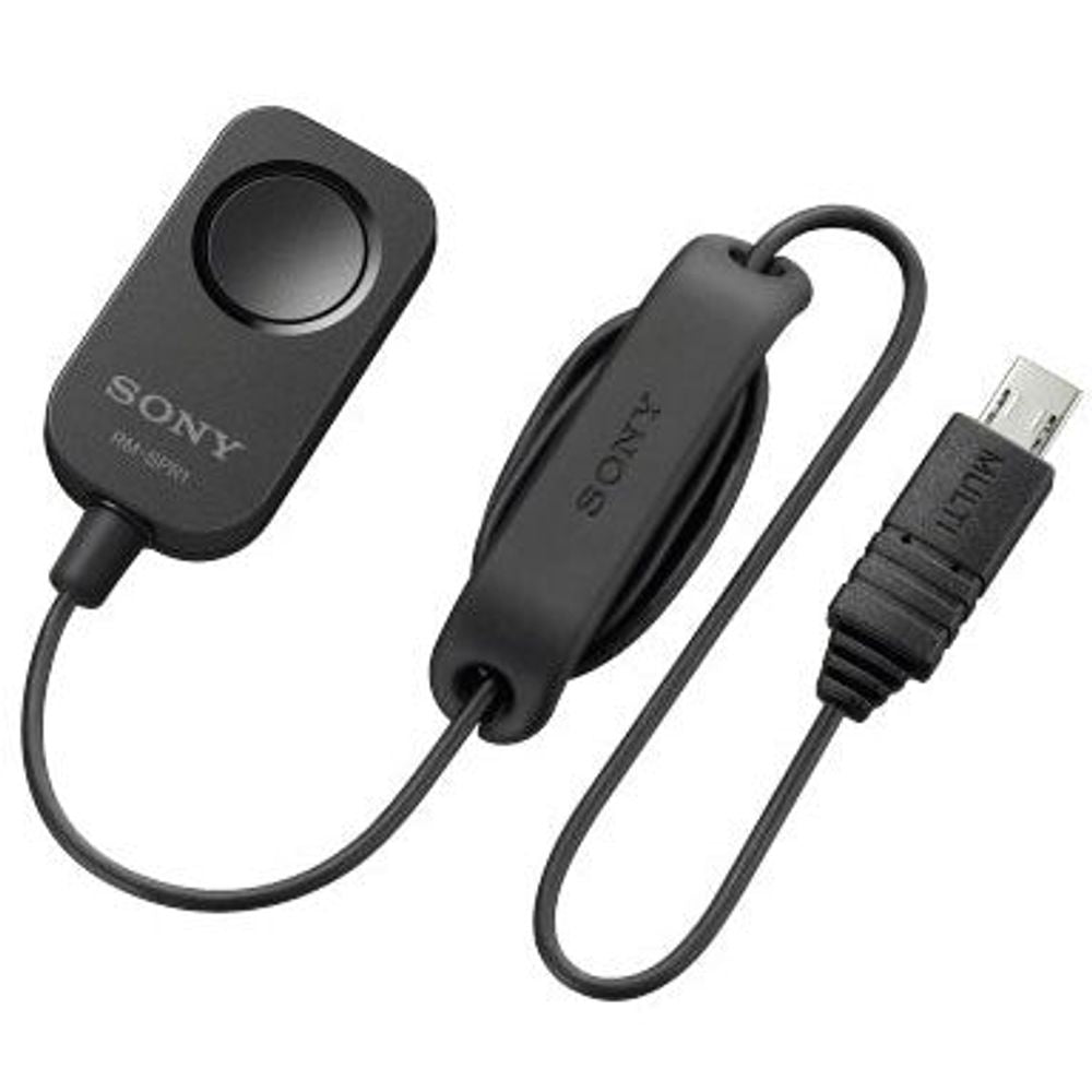 Sony wired Remote Commander with volume-style button, coiled cable, and USB connector