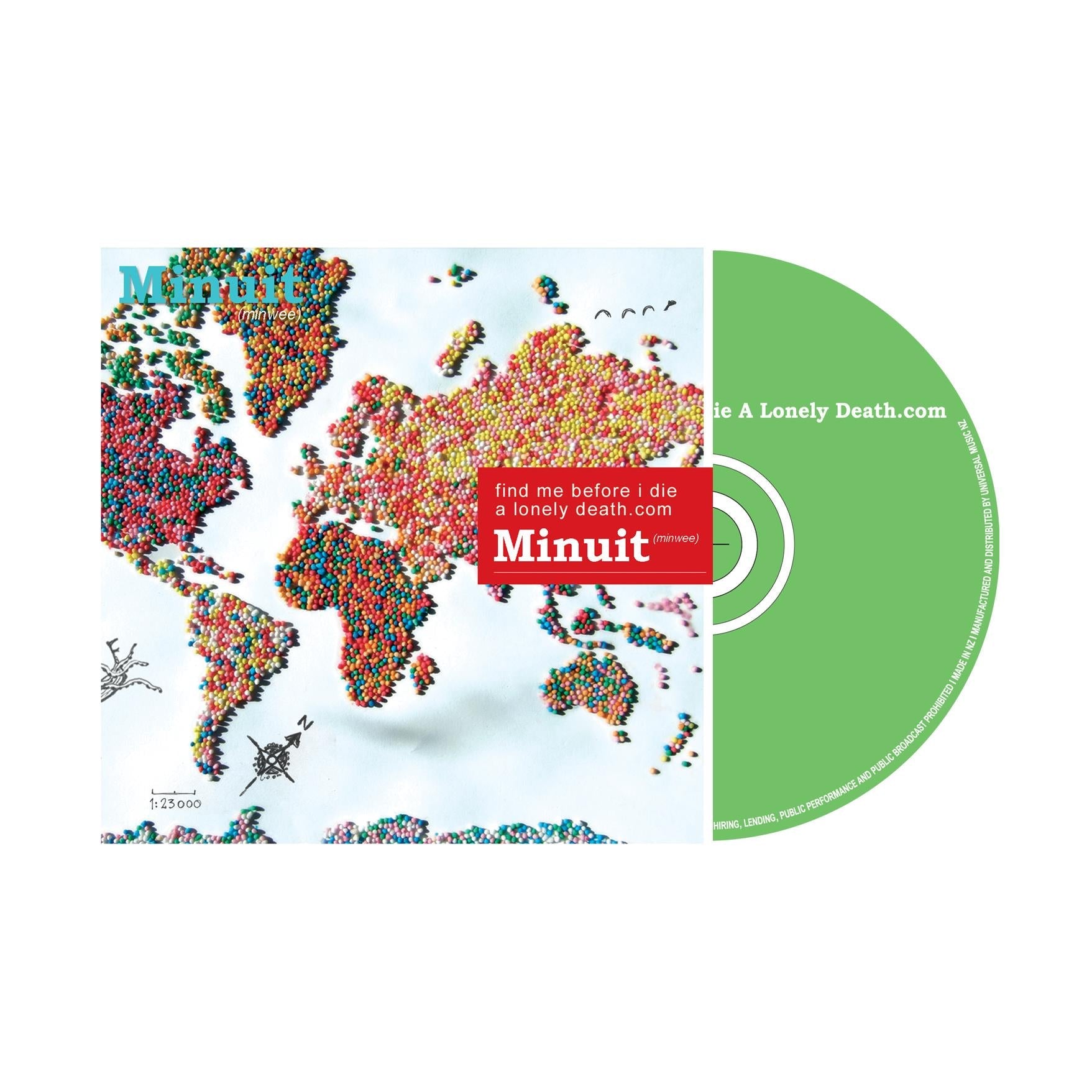 Music album CD set with colorful bead-like world map cover and green disc