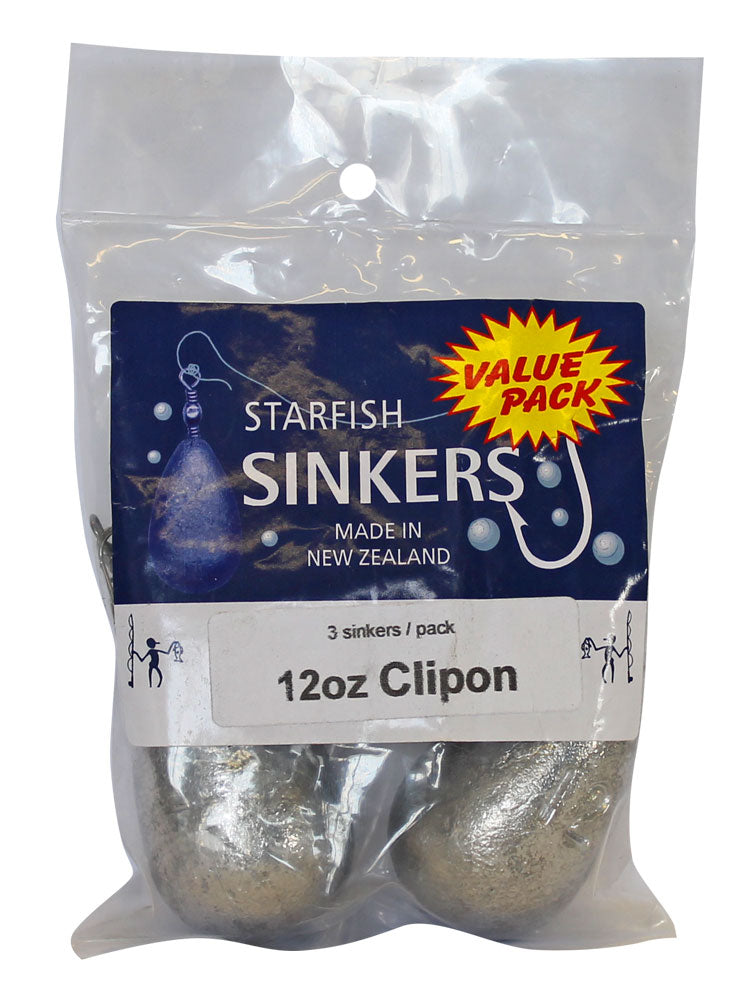 Starfish Clip-On Swivel Sinkers - Value Packs 12 oz - Value Pack - Qty 3