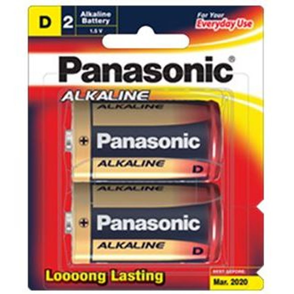 LR20T/2B - Panasonic D Alkaline Battery 2 Pack