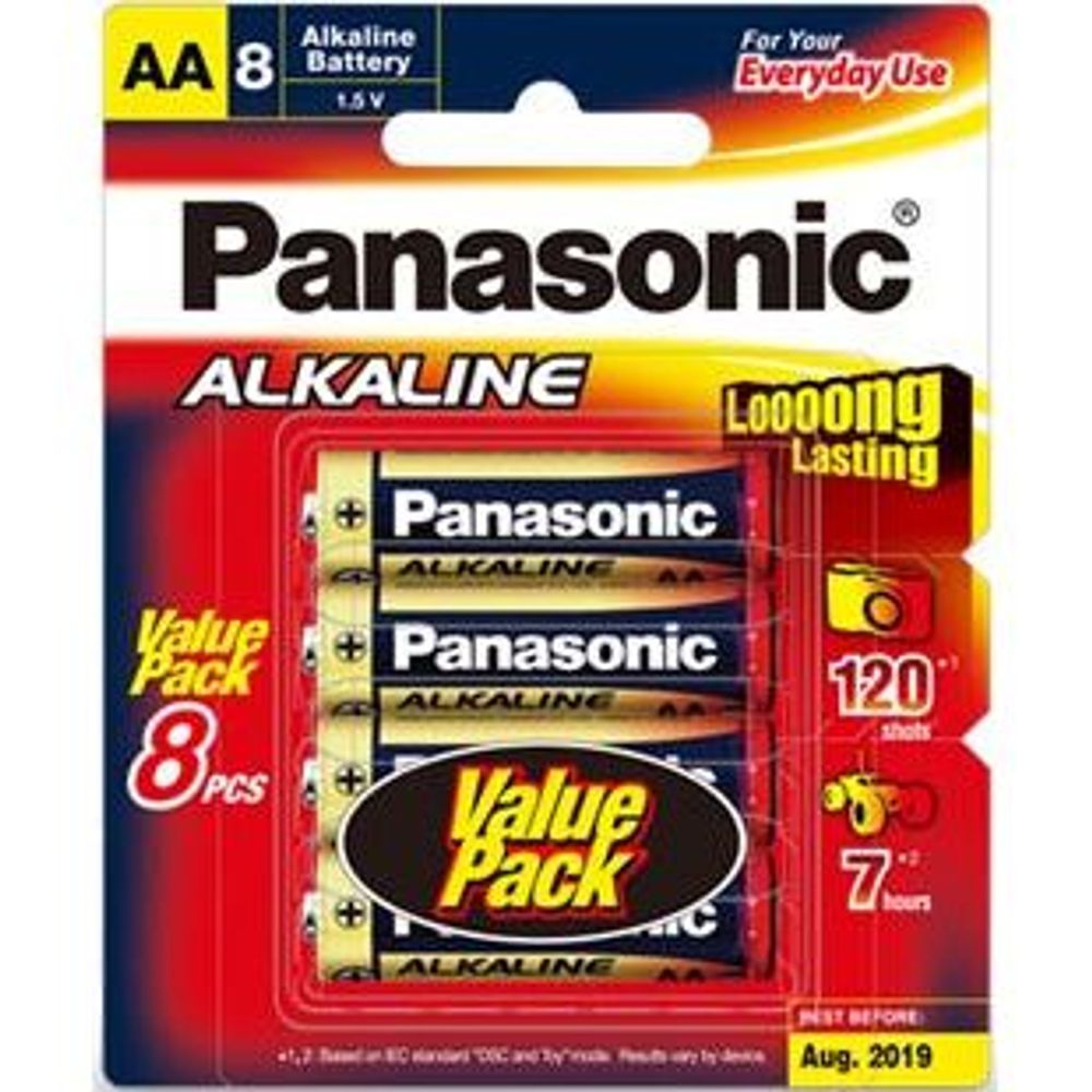 LR6T/8B - Panasonic AA Alkaline Battery 8 Pack