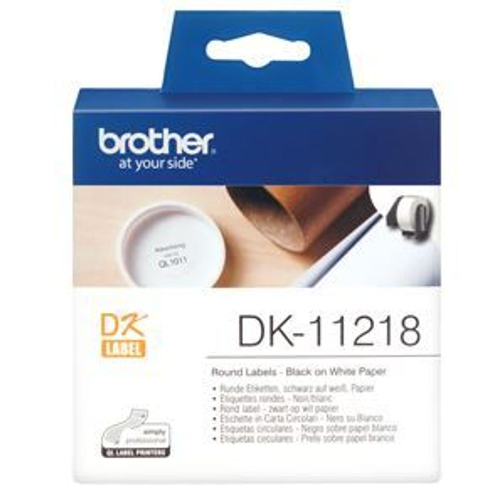 DK11218 - Brother DK11218 1000 Round Labels 24mm x 24mm