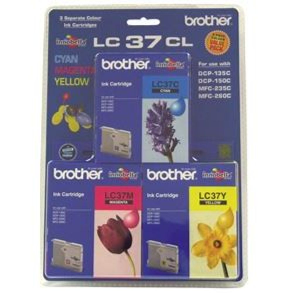 LC37CL3PK - Brother LC37CL3PK CMY Ink Cartridges (Triple Pack)