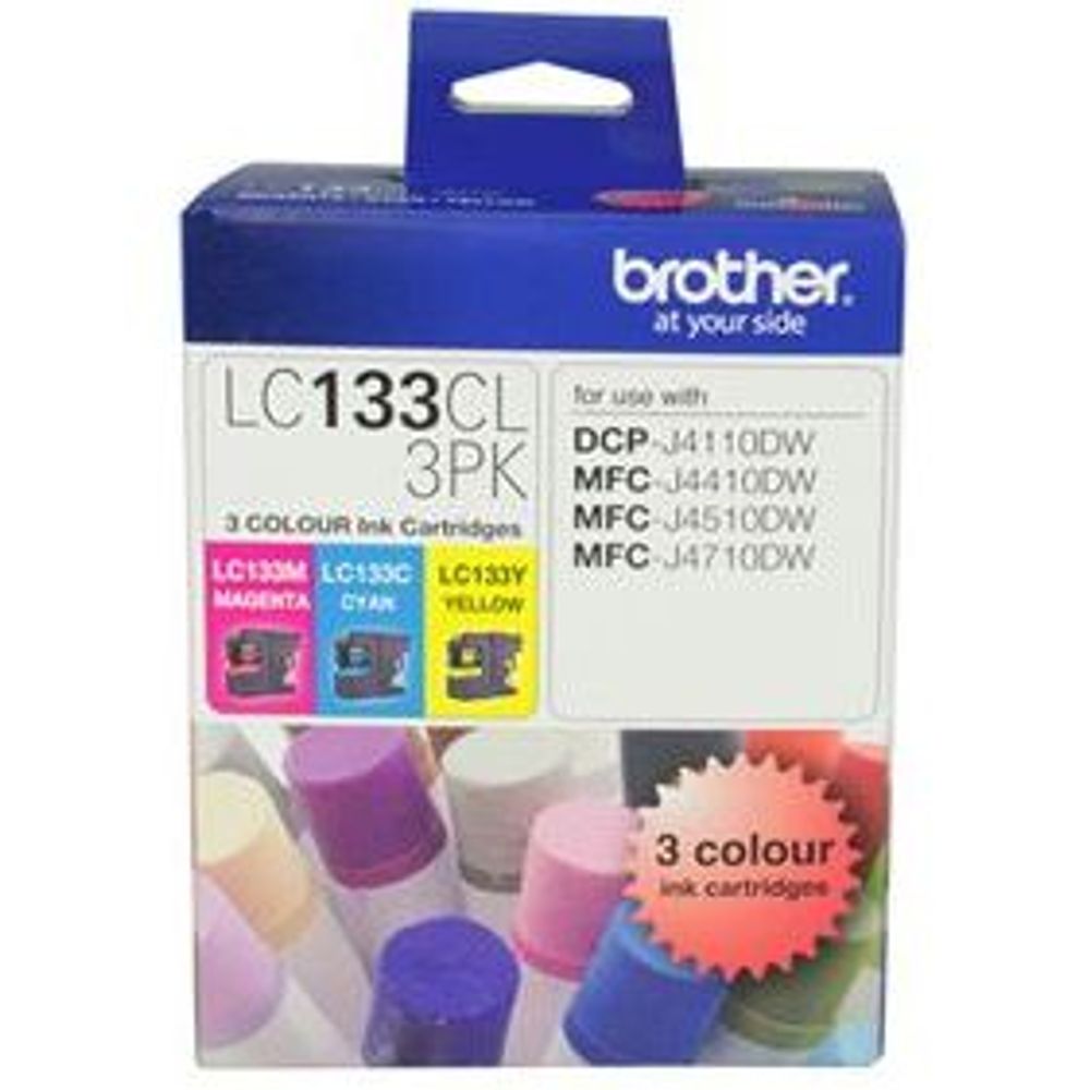 LC133CL3PK - Brother LC133CL3PK CMY Colour Ink Cartridges (Triple Pack)