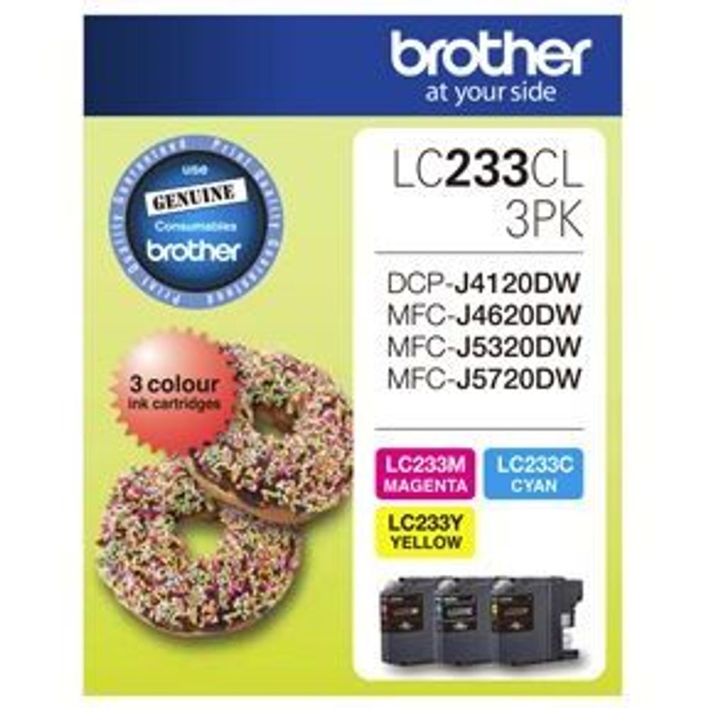 LC233CL3PK - Brother LC233CL3PK CMY Colour Ink Cartridges (Triple Pack)