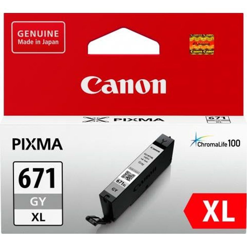 CLI-671XLGY - Canon CLI671XGY Grey High Yield Ink Cartridge