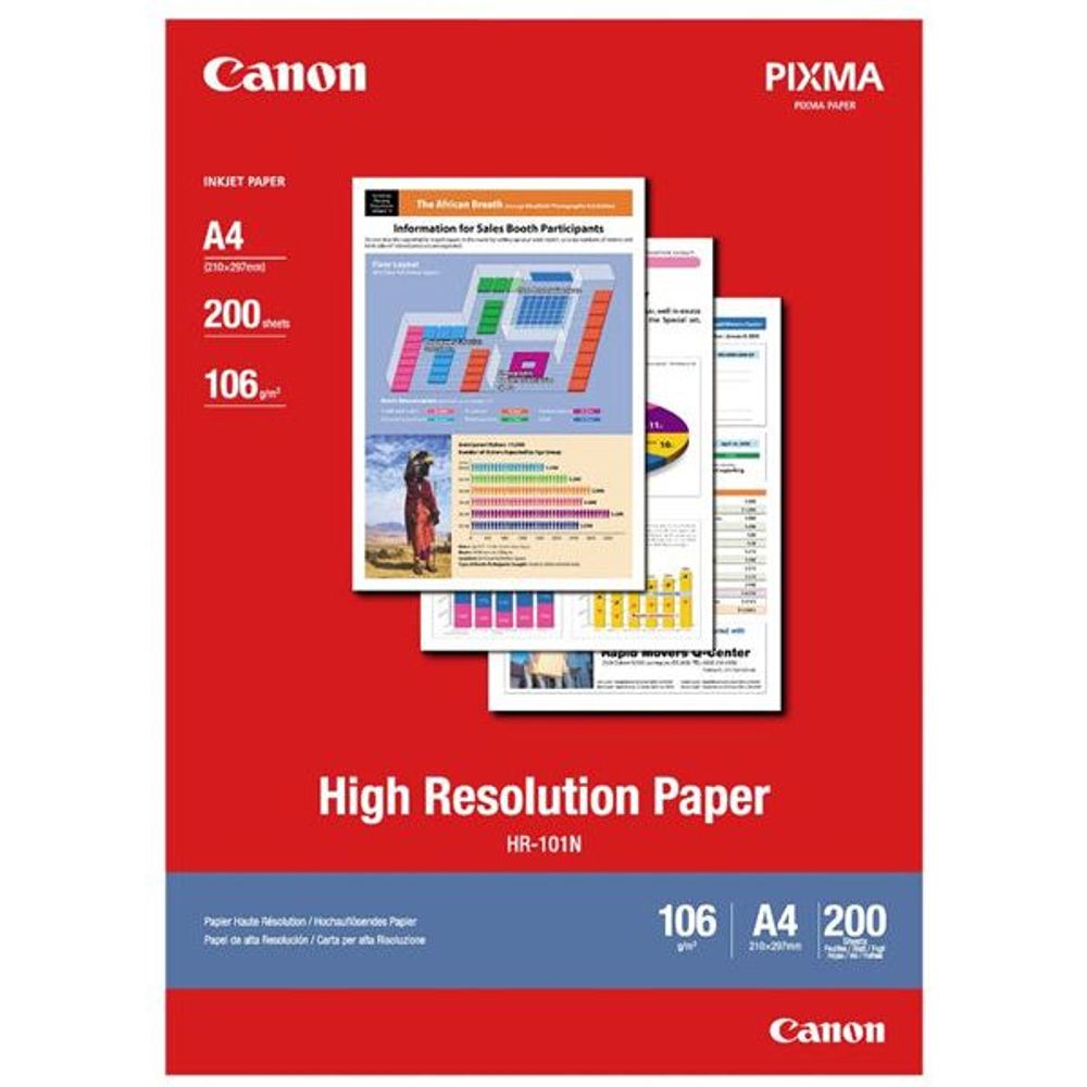 HR-101 - Canon HR-101N A4 High Resolution 106gsm Photo Paper - 200 Sheets