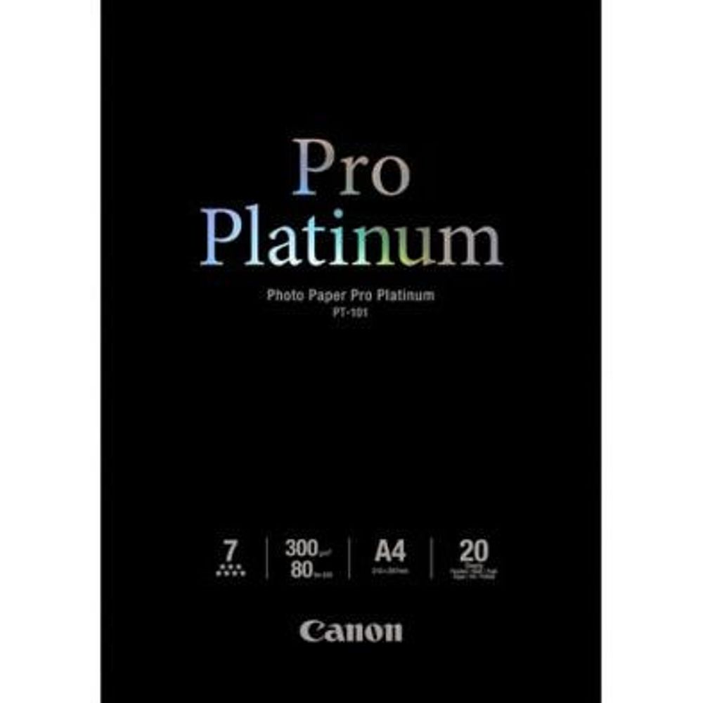 PT101A4-20 - Canon PT-101 A4 Pro Platinum 300gsm Photo Paper - 20 Sheets