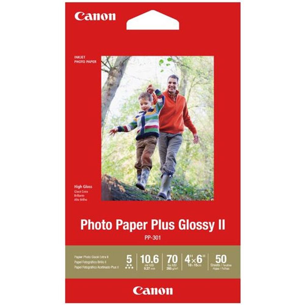 PP301-4X6-50 - Canon PP-301 4x6 Glossy II 275gsm Photo Paper - 50 Sheets