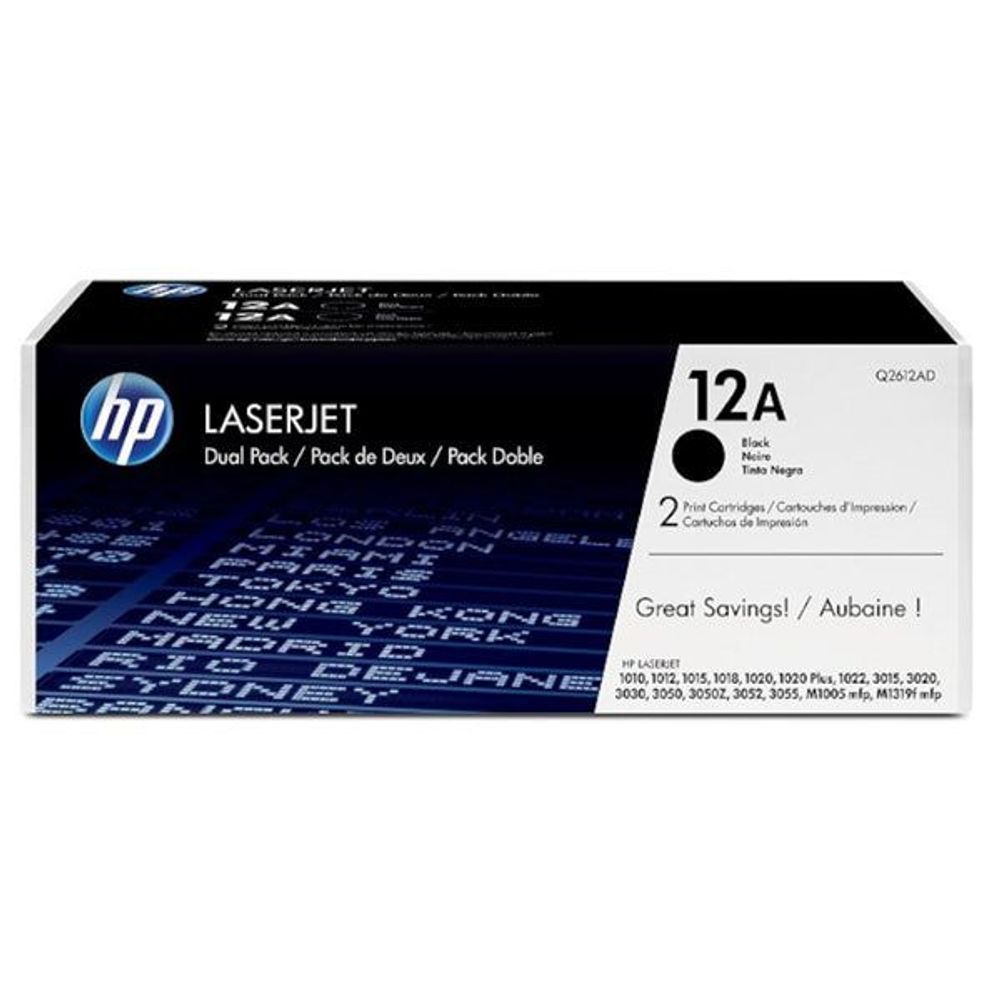 Q2612AD - HP 12A Black Toner (Dual Pack)