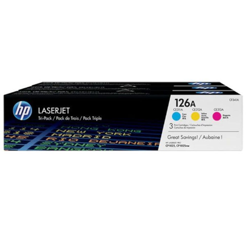 CF341A - HP 126A CYM Tri-Pack LJ Toner