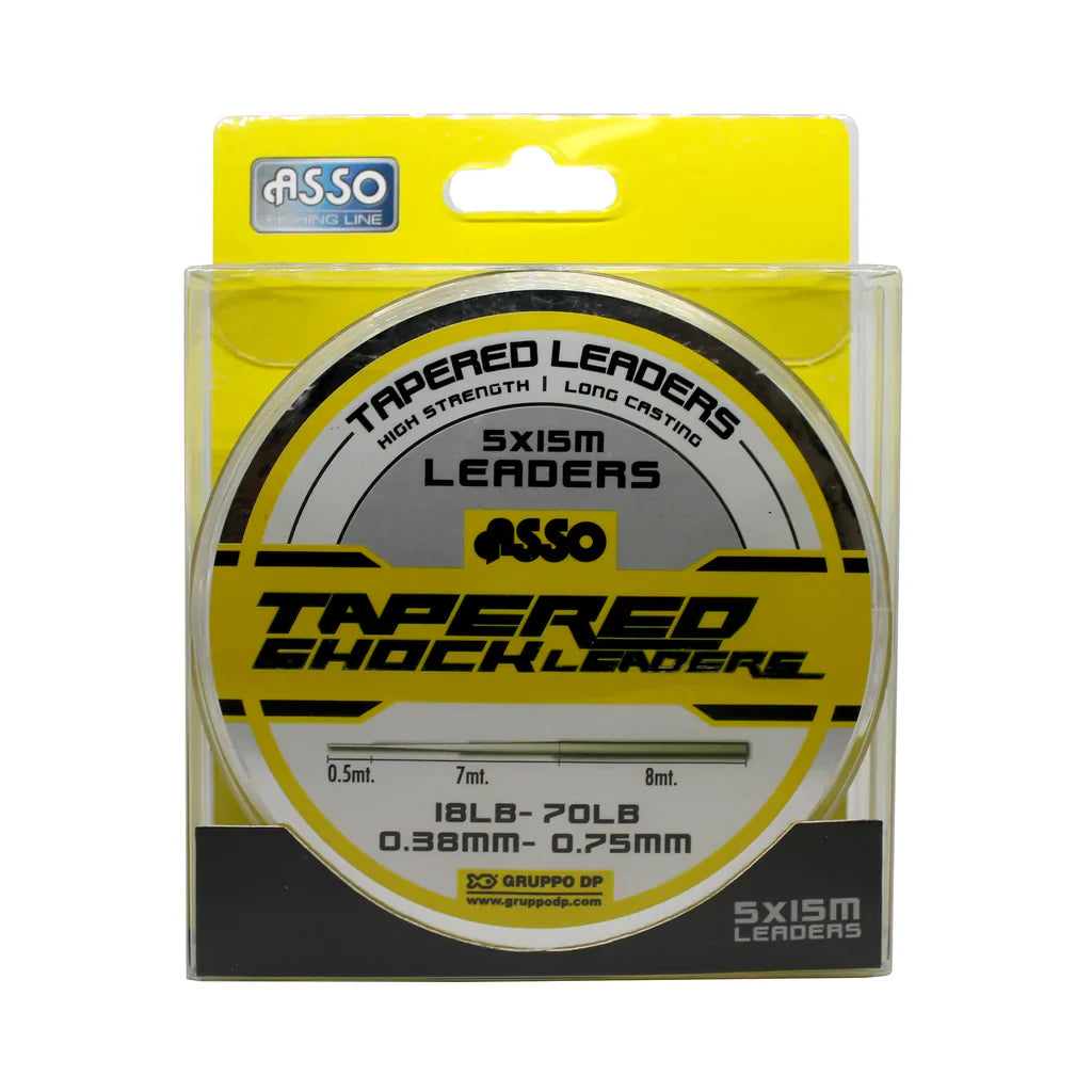 Tapered Shock Leader Clear 18-70lb 5 x 15m