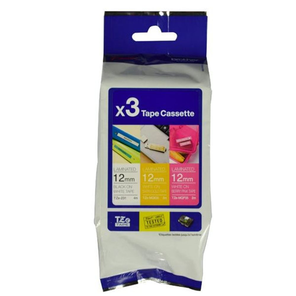 TZE33M3 - Brother TZe-33M3 12mm Tape Multi Pack
