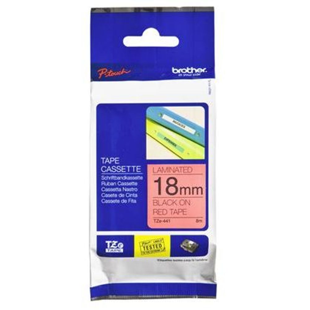 TZE441 - Brother TZe-441 18mm x 8m Black on Red Tape