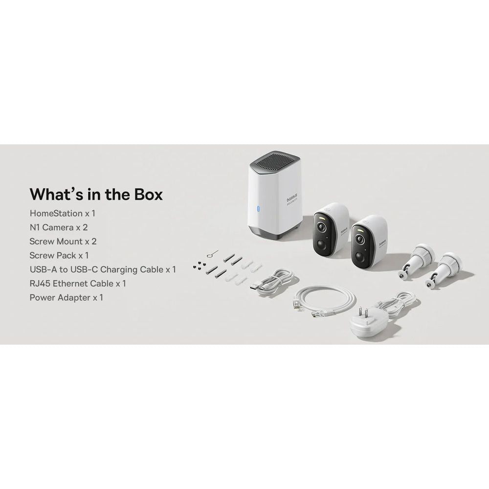 Baseus Security N1 Series Outdoor Camera Kit Moon White