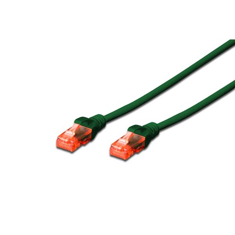 Green 0.2 m CAT6 UTP patch lead with two RJ45 connectors