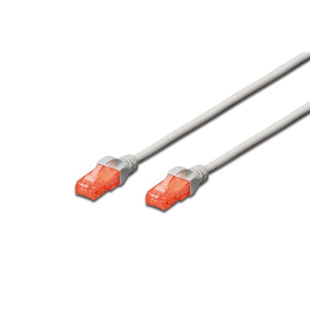 5m grey CAT6 UTP patch lead with two RJ45 connectors