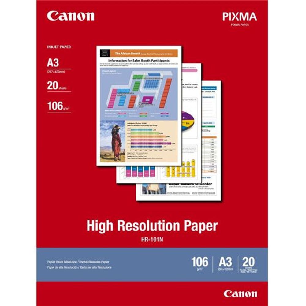 HR101A3II - Canon HR-101 A3 High Resolution 110gsm Photo Paper - 20 Sheets